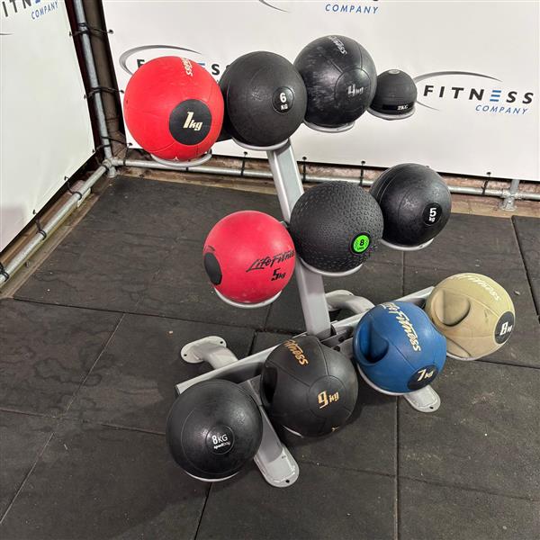 Grote foto ballen rek incl. medicijnballen sport en fitness fitness