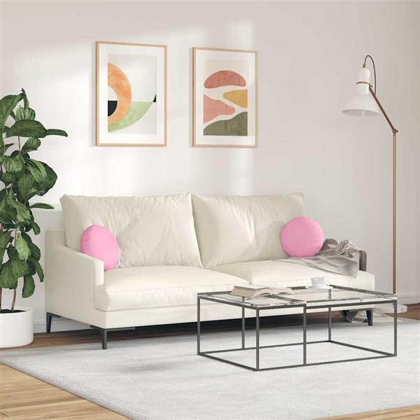 Grote foto vidaxl zitkussens 2 pcs roze 30 x 13 cm stof huis en inrichting woningdecoratie