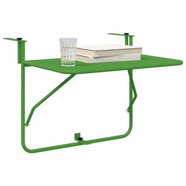 Grote foto vidaxl hangende balkon tafel groen 60 x 39 x 65 cm staal tuin en terras tuinmeubelen