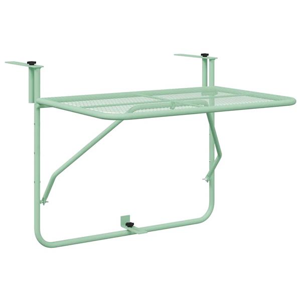 Grote foto vidaxl hangende balkon tafel muntgroen 60 x 39 x 65 cm staal tuin en terras tuinmeubelen