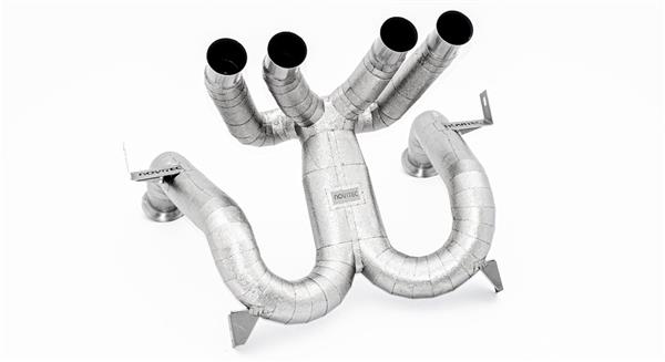 Grote foto dit betreft een lamborghini revuelto novitec catback uitlaat systeem einddemper auto onderdelen tuning en styling