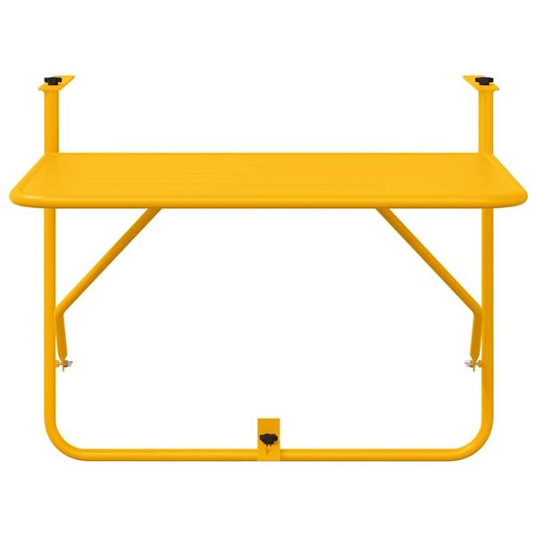 Grote foto vidaxl hangende balkon tafel geel 60 x 39 x 65 cm staal tuin en terras tuinmeubelen