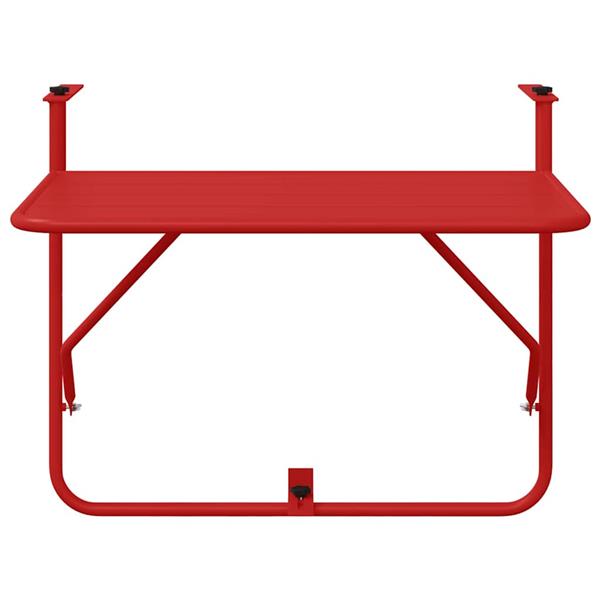 Grote foto vidaxl hangende balkon tafel rood 60 x 39 x 65 cm staal tuin en terras tuinmeubelen