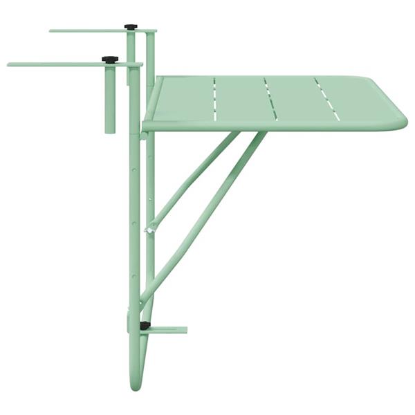 Grote foto vidaxl hangende balkon tafel muntgroen 60 x 39 x 65 cm staal tuin en terras tuinmeubelen