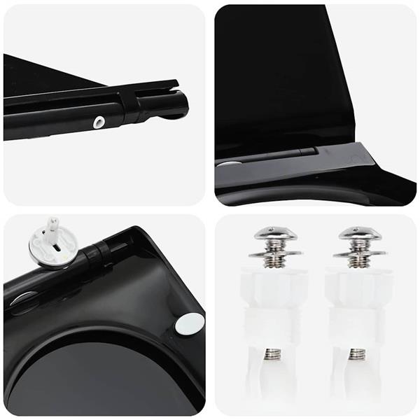 Grote foto vidaxl toiletzitting verstelbaar zwart 50 x 36 5 x 5 cm polypropyleen doe het zelf en verbouw sanitair