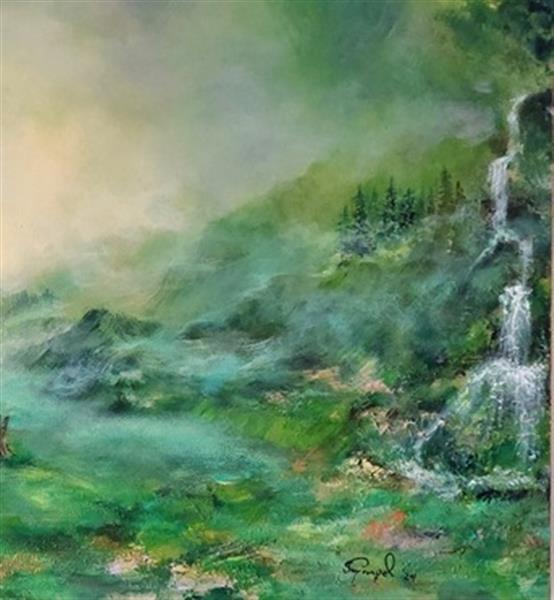 Grote foto kunsthandel gennep twee haasjes ochtendnevel antiek en kunst modern