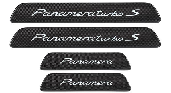 Grote foto dit betreft een porsche panamera 971 carbon instaplijsten set auto onderdelen tuning en styling