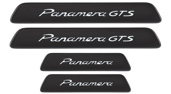 Grote foto dit betreft een porsche panamera 971 carbon instaplijsten set auto onderdelen tuning en styling