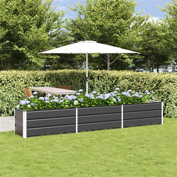 Grote foto vidaxl plantenbak antraciet 290 x 50 x 45 cm gegalvaniseerd staal tuin en terras overige tuin en terras