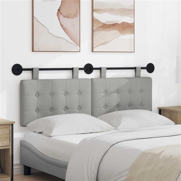 Grote foto vidaxl hangend hoofdeinde wolkengrijs 150 x 55 x 5 cm stof antiek en kunst stoelen en banken