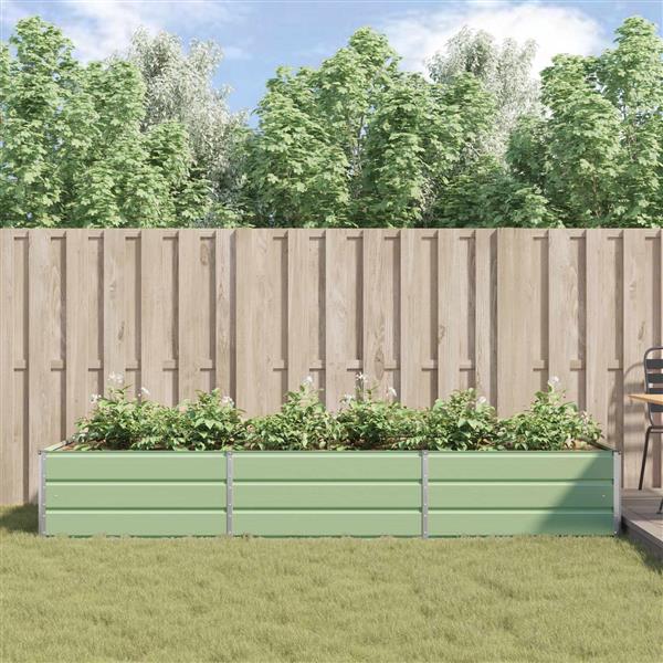 Grote foto vidaxl plantenbak pastelgroen 290 x 100 x 45 cm gegalvaniseerd staal tuin en terras overige tuin en terras