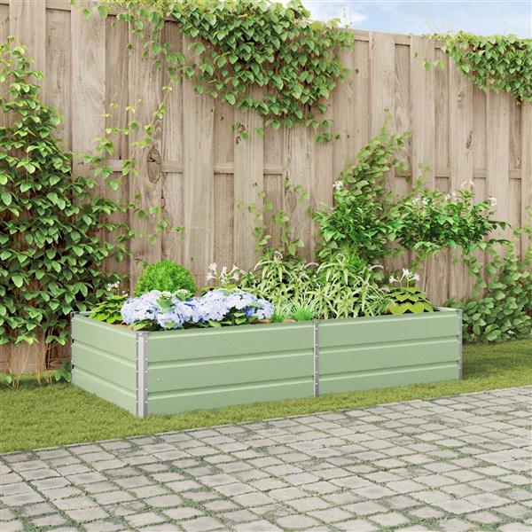 Grote foto vidaxl plantenbak pastelgroen 195 x 100 x 45 cm gegalvaniseerd staal tuin en terras overige tuin en terras