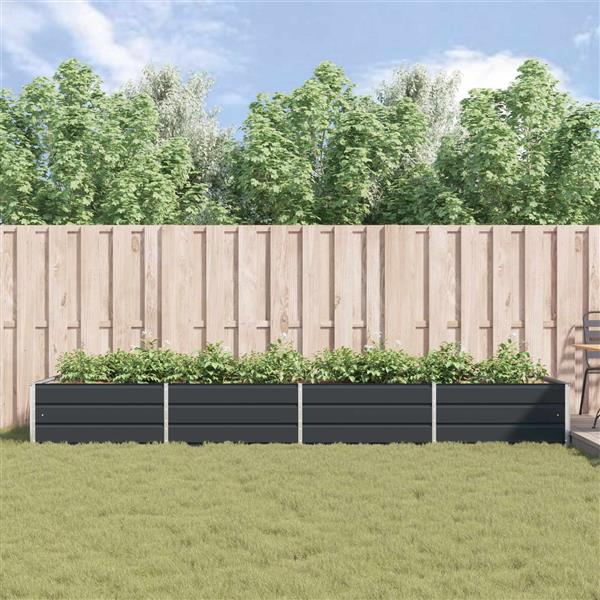 Grote foto vidaxl plantenbak antraciet 385 x 100 x 45 cm gegalvaniseerd staal tuin en terras overige tuin en terras