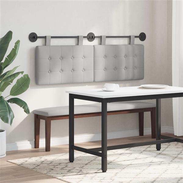 Grote foto vidaxl hangend hoofdeinde wolkengrijs 150 x 55 x 5 cm stof antiek en kunst stoelen en banken