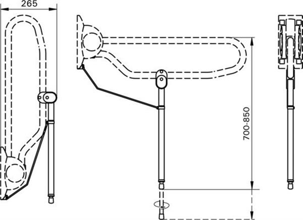 Grote foto linido hulppootset opklapbare beugel huis en inrichting complete badkamers