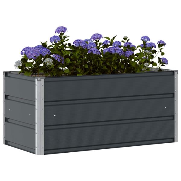 Grote foto vidaxl plantenbak antraciet 100 x 50 x 45 cm gegalvaniseerd staal tuin en terras overige tuin en terras