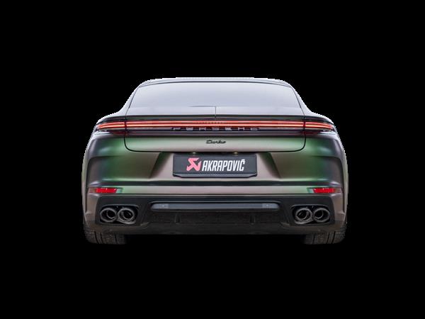 Grote foto dit betreft een porsche panamera akrapovic uitlaat 4 4 e hybrid 4s e hybrid gts turbo e hy auto onderdelen tuning en styling