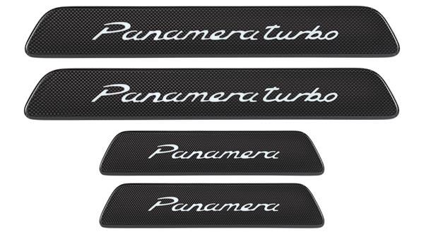 Grote foto dit betreft een porsche panamera 971 carbon instaplijsten set auto onderdelen tuning en styling