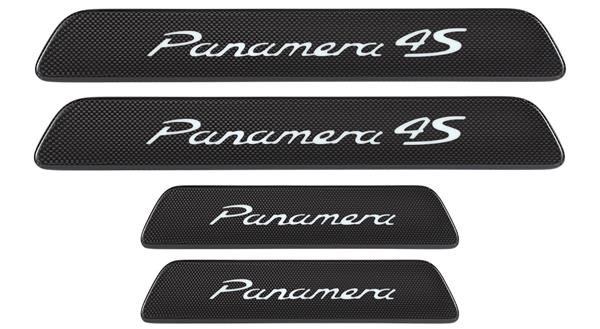 Grote foto dit betreft een porsche panamera 971 carbon instaplijsten set auto onderdelen tuning en styling