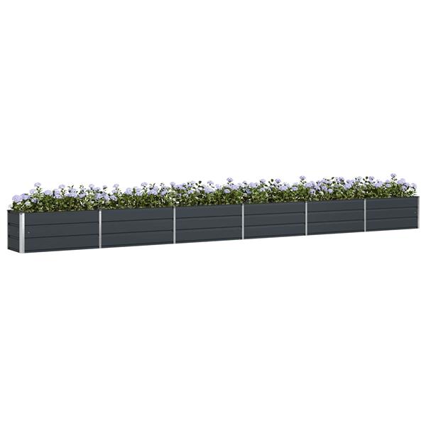 Grote foto vidaxl plantenbak antraciet 580 x 50 x 45 cm gegalvaniseerd staal tuin en terras overige tuin en terras