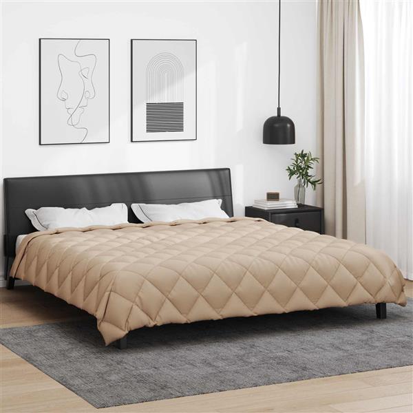 Grote foto vidaxl winter dekbed taupe 240 x 260 cm microfiber huis en inrichting bedden