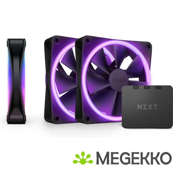 Grote foto nzxt f120 rgb duo 120mm rgb fan triple black computers en software overige computers en software