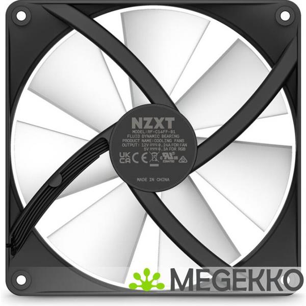 Grote foto nzxt f140 core 140mm rgb fan single black computers en software overige computers en software