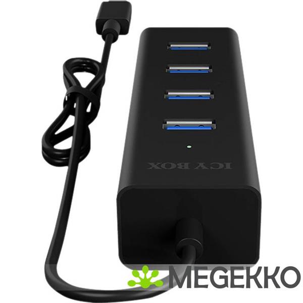 Grote foto icy box 4 poorten hub usb 3.0 zwart ib hub1409 c3 computers en software overige computers en software
