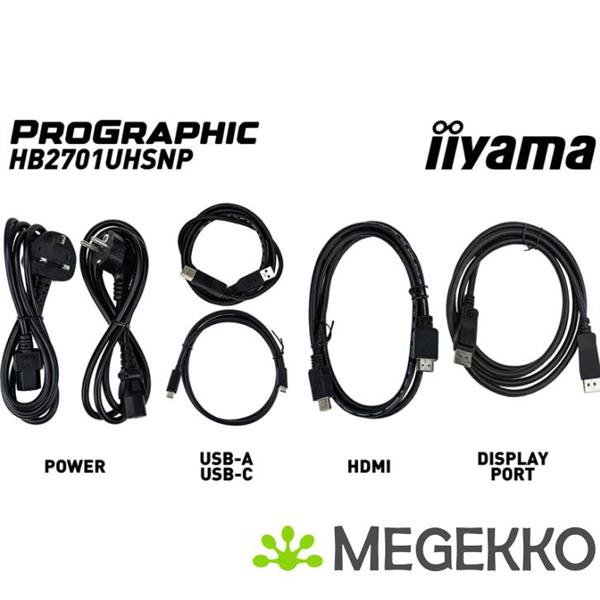 Grote foto iiyama prographic hb2701uhsnp b1 27 4k ultra hd ips black monitor computers en software overige computers en software