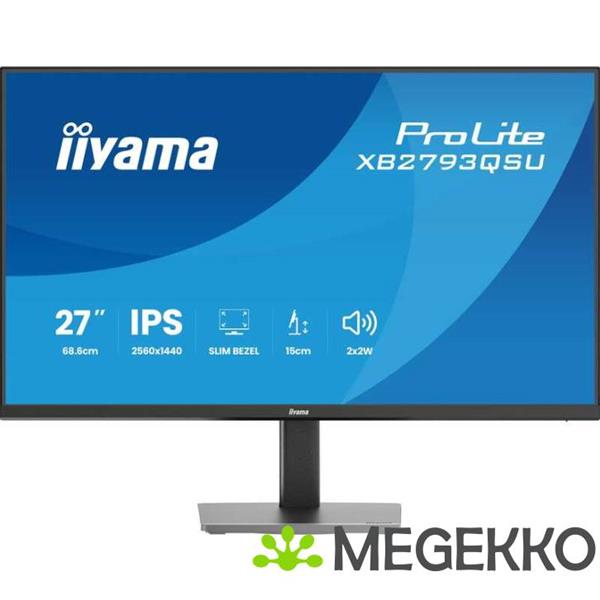 Grote foto iiyama prolite xb2793qsu b1 27 quad hd ips monitor computers en software overige computers en software