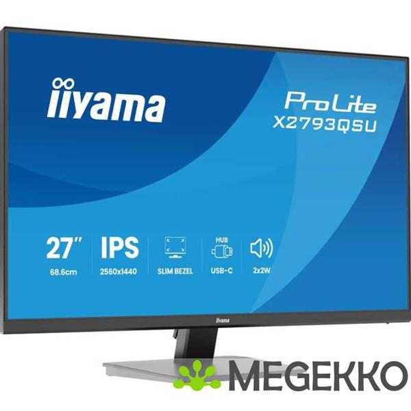 Grote foto iiyama prolite x2793qsu b1 27 quad hd ips usb c monitor computers en software overige computers en software