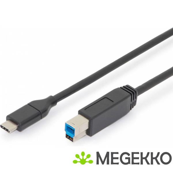 Grote foto assmann electronic ak 300149 018 s 1.8m usb c usb b mannelijk mannelijk zwart usb kabel computers en software overige computers en software