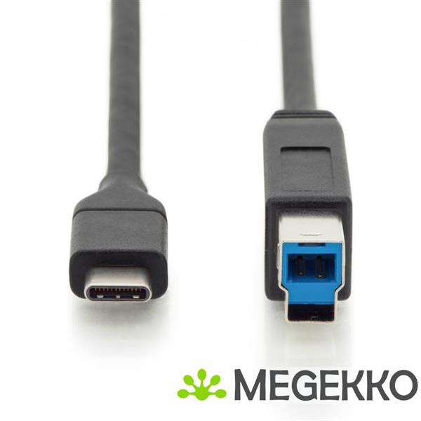 Grote foto assmann electronic ak 300149 018 s 1.8m usb c usb b mannelijk mannelijk zwart usb kabel computers en software overige computers en software