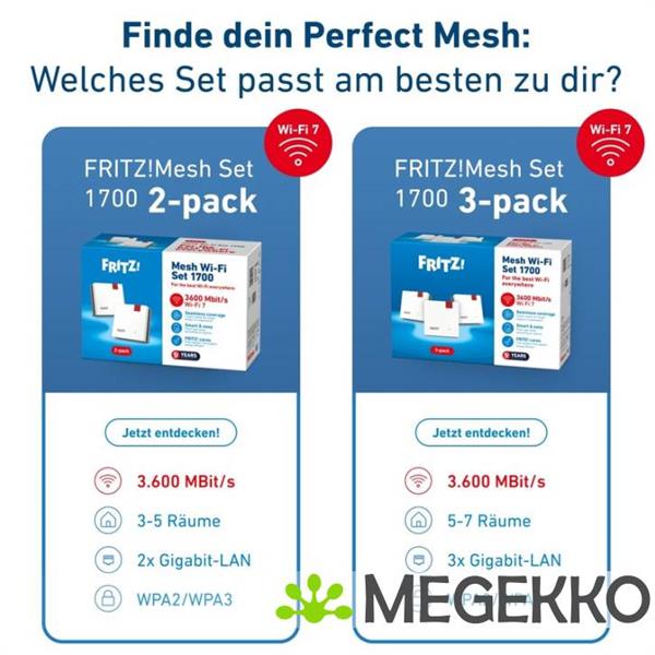 Grote foto fritz mesh set 1700 2 pack edition computers en software netwerkkaarten routers en switches