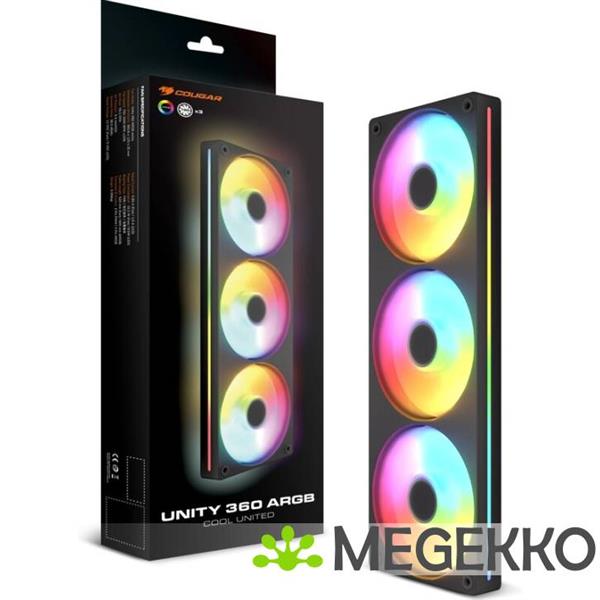 Grote foto cougar gaming unity 360 argb reverse blade zwart computers en software overige computers en software