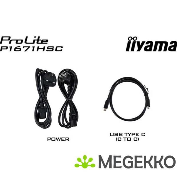 Grote foto iiyama p1671hsc b1 15 6 draagbare ips usb c monitor computers en software overige computers en software