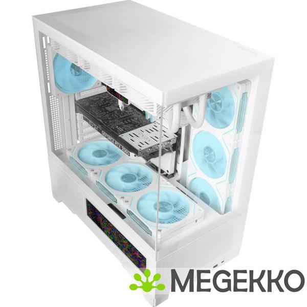 Grote foto mars gaming mc lcdx midi tower wit computers en software behuizingen en kasten