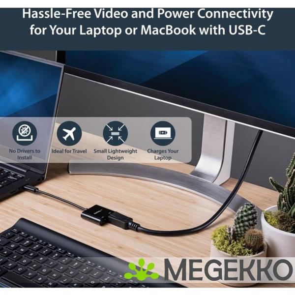 Grote foto startech.com usb c naar displayport adapter met usb power delivery 60w 4k 60hz computers en software overige computers en software