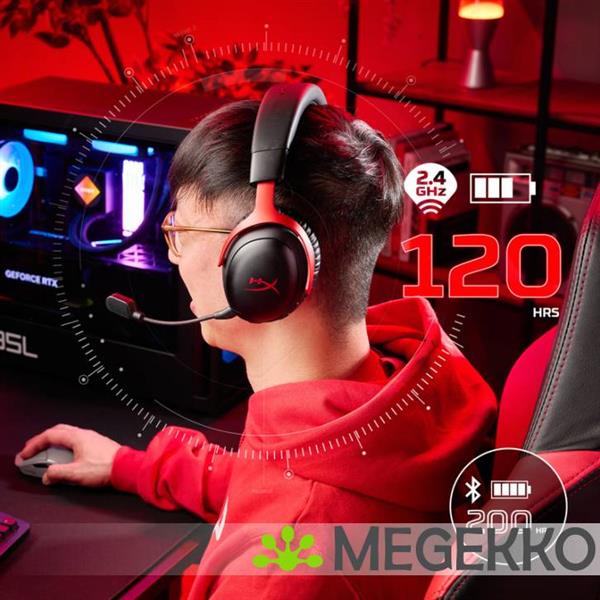 Grote foto hyperx cloud iii s draadloze zwart rode gaming headset audio tv en foto koptelefoons