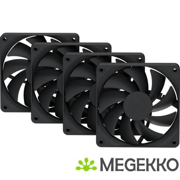 Grote foto hyte fa12 120mm pwm fan 4 pack pitch black computers en software overige computers en software