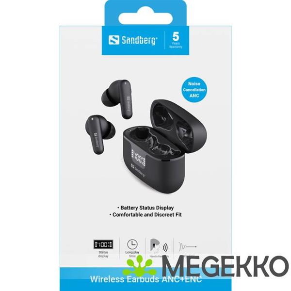 Grote foto sandberg 126 52 in ear draadloos zwart audio tv en foto koptelefoons