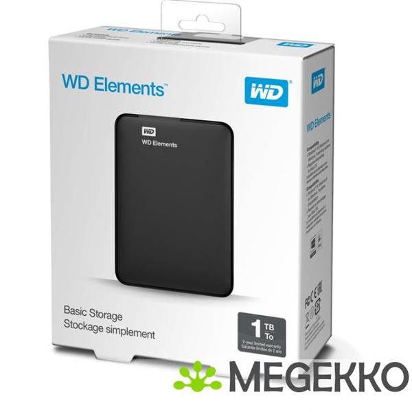 Grote foto western digital elements portable 1tb zwart computers en software harde schijven