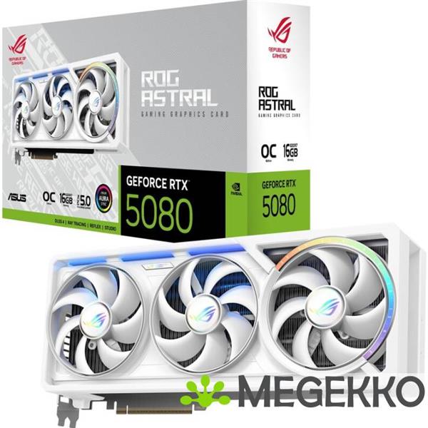 Grote foto asus geforce rtx 5080 rog astral rtx5080 o16g white computers en software videokaarten