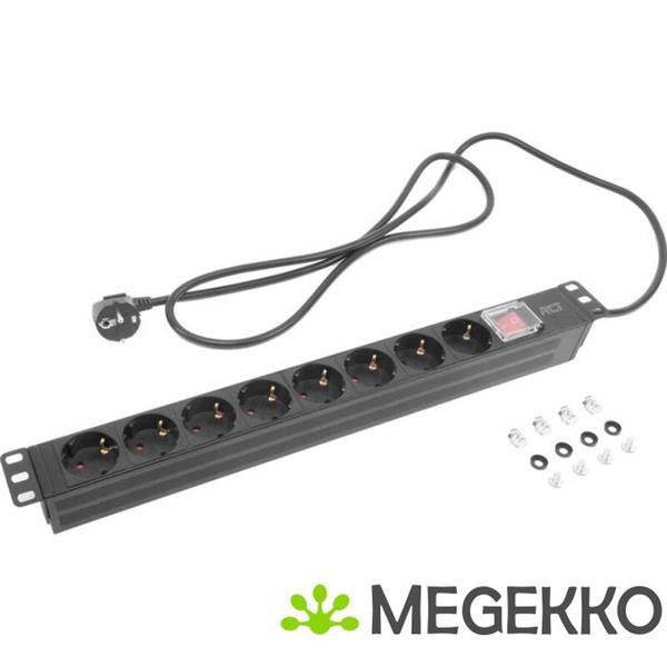 Grote foto act stekkerdoos pdu 19 inch cee7 7 8 voudig type f. 2.5m h05vv f 3g1.5 computers en software overige