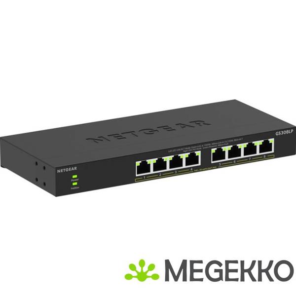 Grote foto netgear gs308lp 100eus 8 port unmanaged poe switch computers en software netwerkkaarten routers en switches