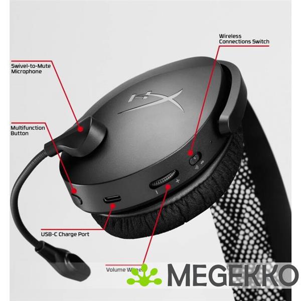 Grote foto hyperx cloud jet draadloze headset zwart audio tv en foto koptelefoons