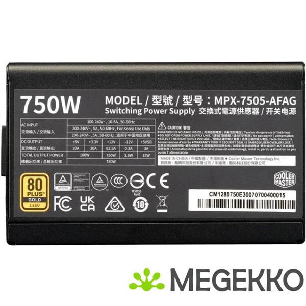 Grote foto cooler master elite gold 750 atx 3.1 pcie 5.1 computers en software overige