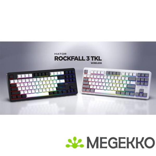 Grote foto hator rockfall 3 tkl wireless mechanisch hotswap toetsenbord wit computers en software toetsenborden
