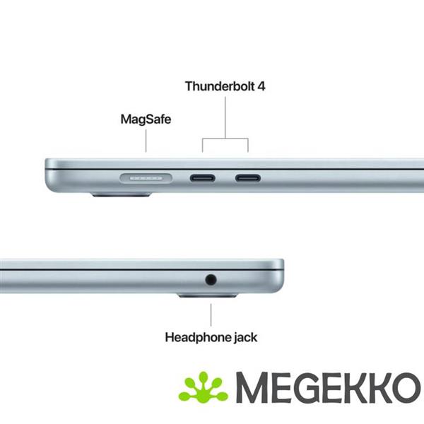 Grote foto apple macbook air 2026 15.3 m5 sky blue computers en software overige computers en software