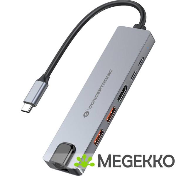 Grote foto conceptronic donn29g laptop dock poortreplicator bedraad usb 3.2 gen 2 3.1 gen 2 type c grijs computers en software overige computers en software